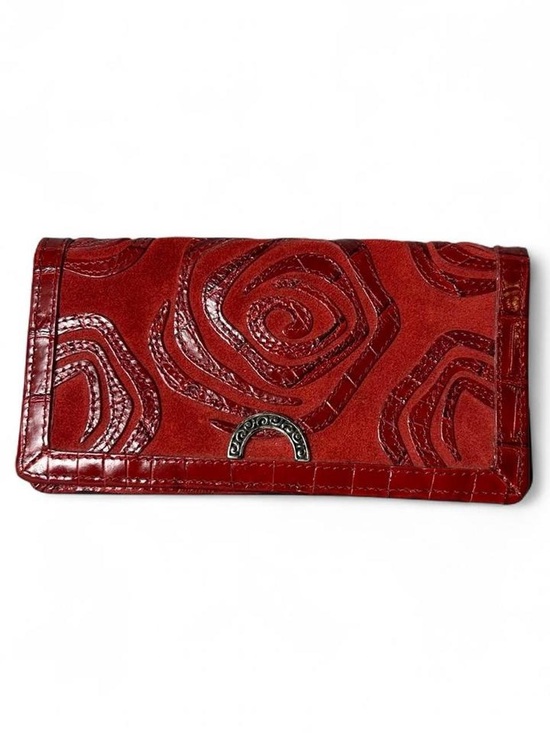 Brighton Handbags - Vintage Brighton Red Spiral Embossed Women's Wallet Clutch